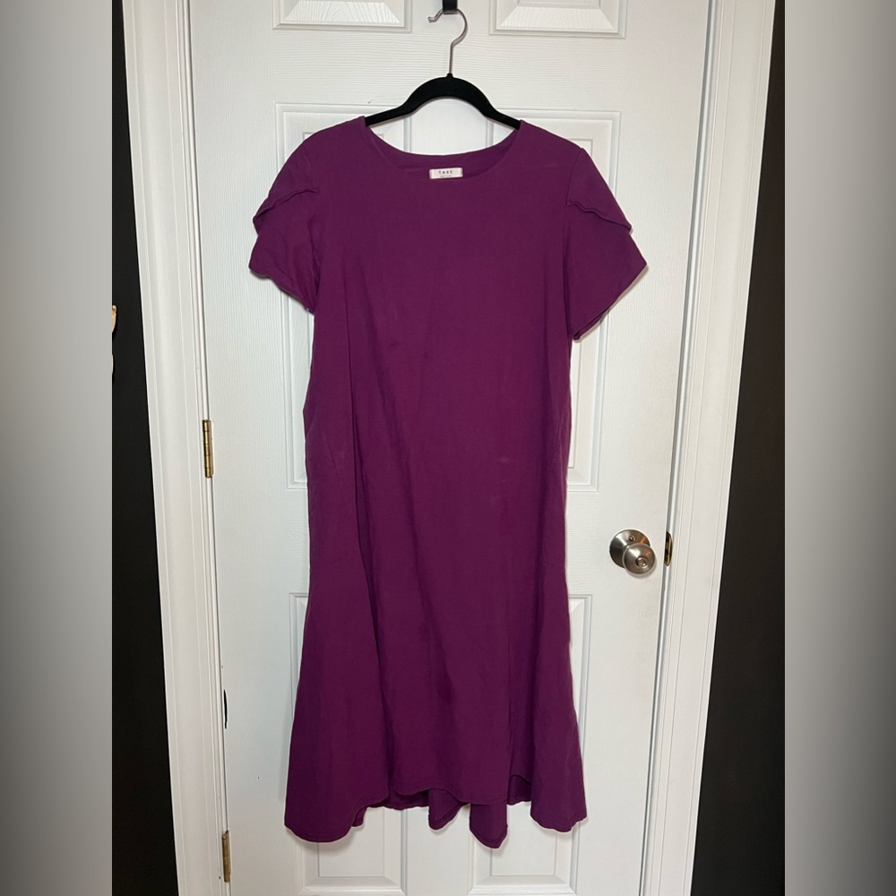 Purple Short Sleeve Maxi Dress